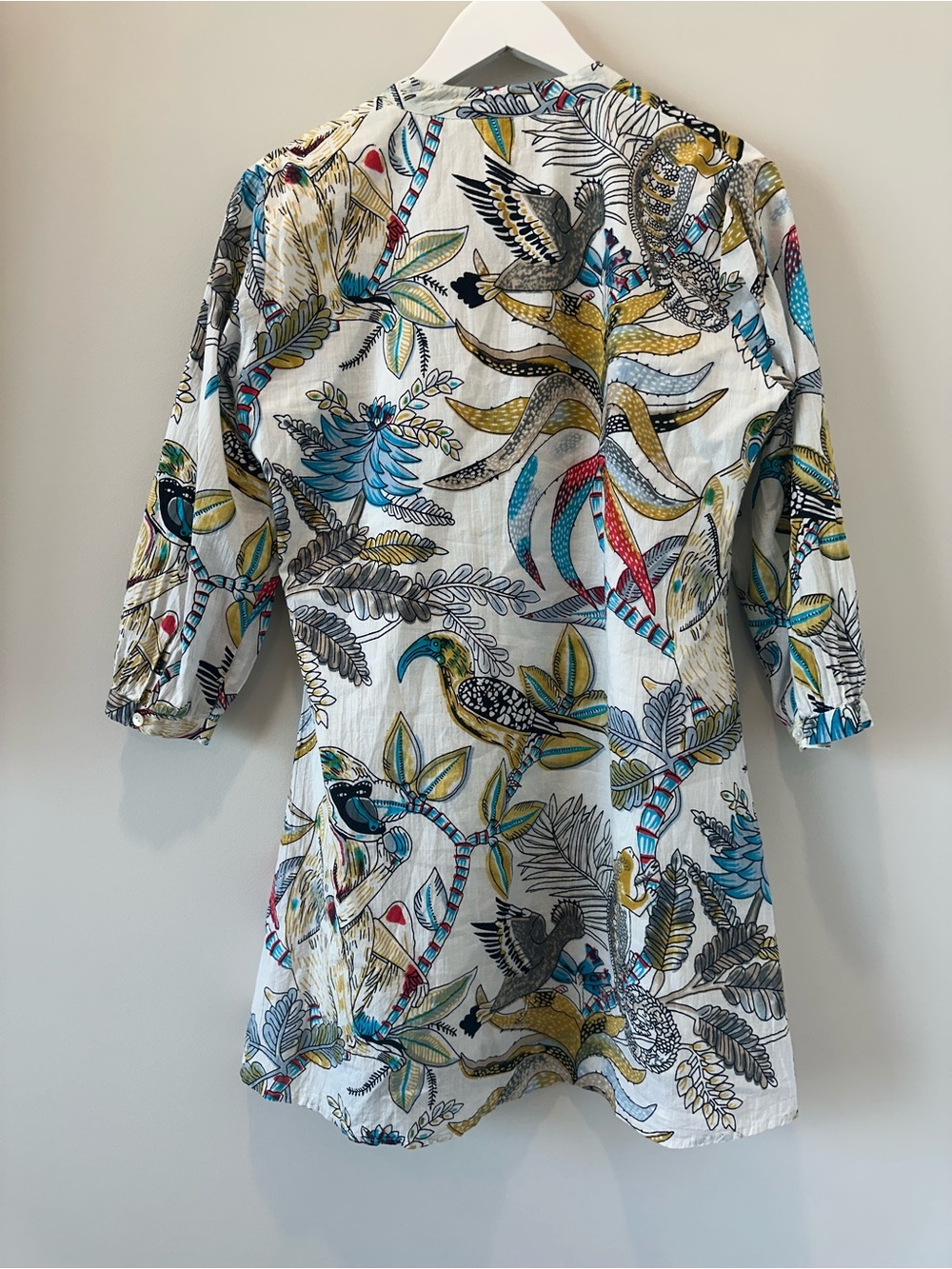 Charlee Jaipur Cotton Long Sleeve Monkey Novelty Print Short Mini Dress Size XS - Picture 8 of 13